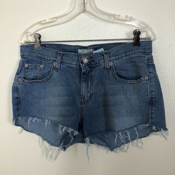LEVI'S Denim Jean Shorts 529 Cutoff Shorts Size 12 - Picture 1 of 9